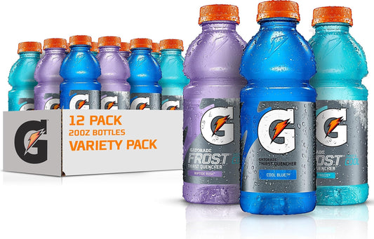 Gatorade Thirst Quencher Sports Drink, Variety Pack, 20oz Bottles, 12 Pack, Electrolytes for Rehydration