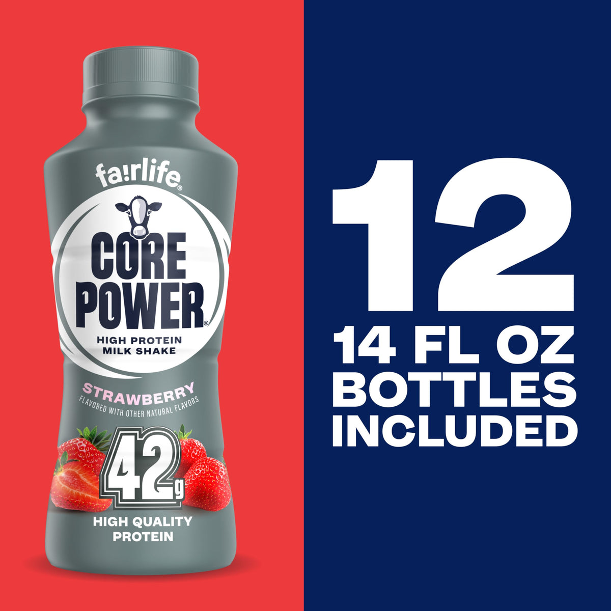 Core Power Fairlife Elite 42g High Protein Milk Shakes For kosher diet, Ready to Drink for Workout Recovery, Chocolate, 14 Fl Oz (Pack of 12), Liquid, Bottle