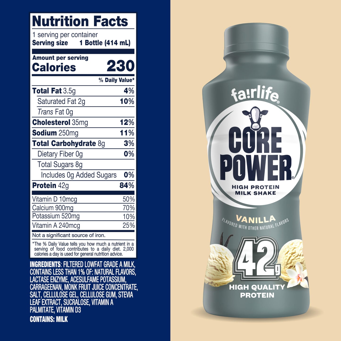Core Power Fairlife Elite 42g High Protein Milk Shakes For kosher diet, Ready to Drink for Workout Recovery, Chocolate, 14 Fl Oz (Pack of 12), Liquid, Bottle