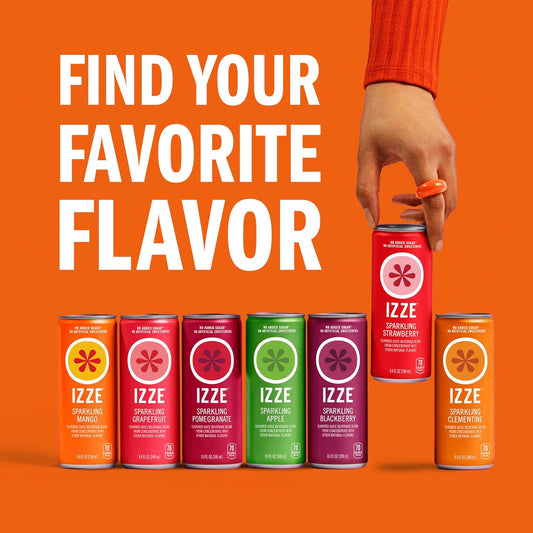 Izze Sparkling Juice, 4 Flavor Variety Pack, 8.4 Fl Oz (24 Count)