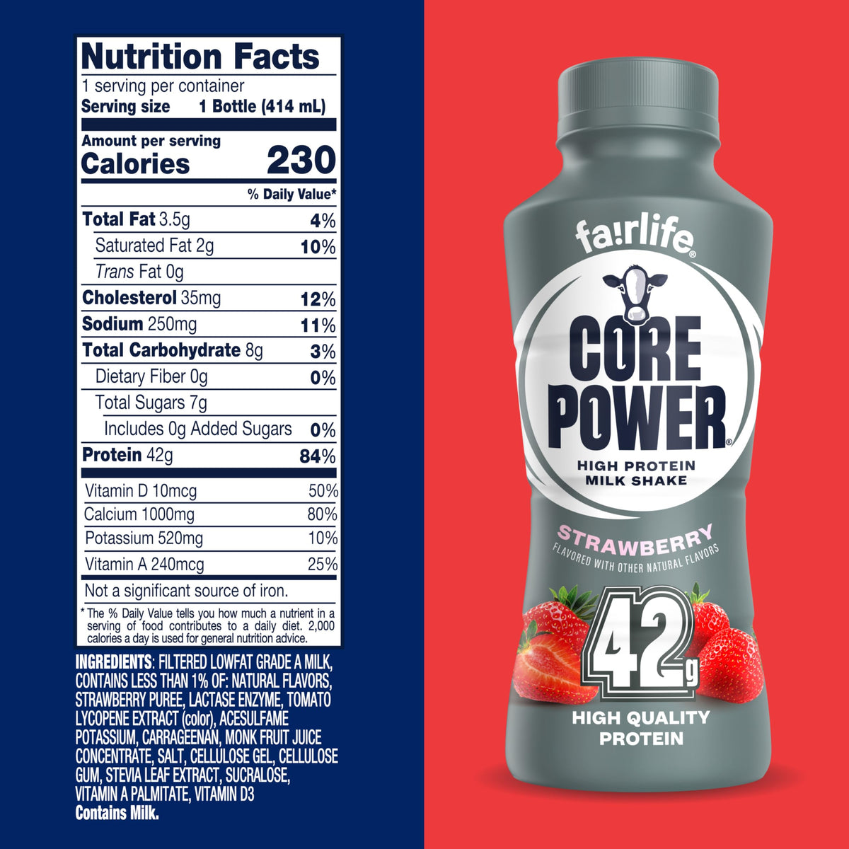 Core Power Fairlife Elite 42g High Protein Milk Shakes For kosher diet, Ready to Drink for Workout Recovery, Chocolate, 14 Fl Oz (Pack of 12), Liquid, Bottle